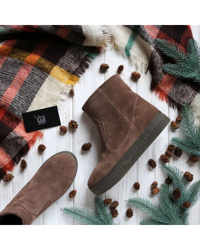 Ботинки из замши цвета капучино Арт. 12-19Ls