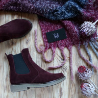 Челсі із натуральної замші бордового кольору 12-1(Sn4)