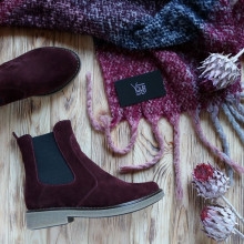 Челсі із натуральної замші бордового кольору 12-1(Sn4)