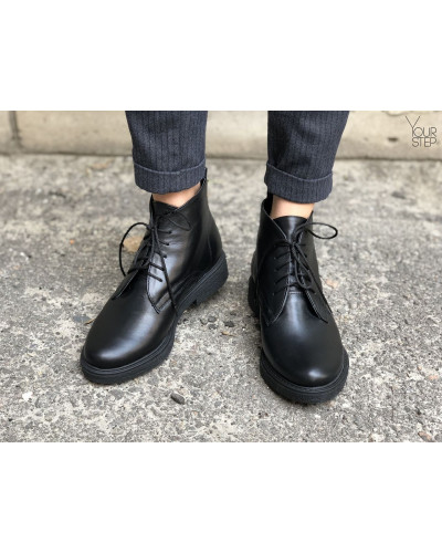 Черевики із чорної шкіри Арт. 12-20(Sn4)