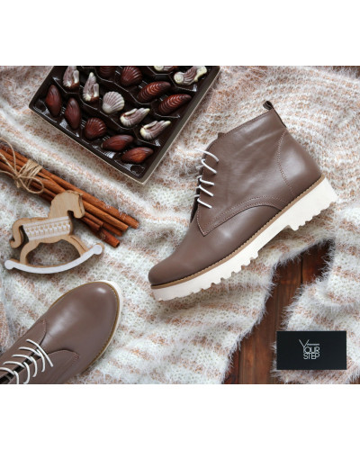 Черевики з бежевої шкіри Арт. 12-20Se