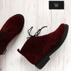 Черевики із бордової замші Арт. 12-20(Sn4)
