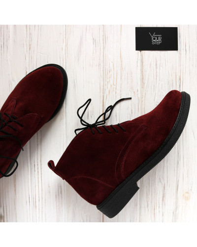 Черевики із бордової замші Арт. 12-20(Sn4)