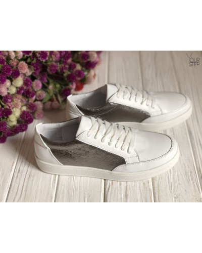 Кеди із білої шкіри Арт. Om-2(Em)