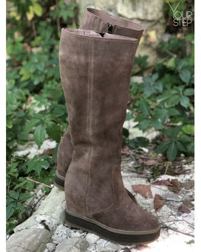 Бежеві чоботи на танкетці Арт. R-4