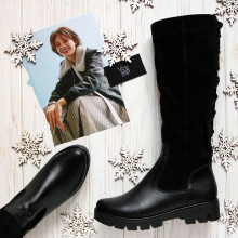 Чорні чоботи-трансформери Арт 12-32(S2)