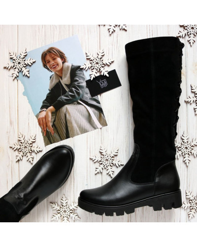 Чорні чоботи-трансформери Арт 12-32(S2)