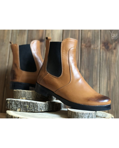 Челсі з натуральної шкіри з ефектом потертості 12-1V.