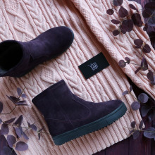 Ботинки из замши цвета баклажан Арт. 12-19/21613