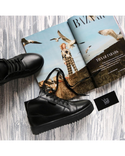 Ботинки из натуральной кожи черного цвета 05-11/21613