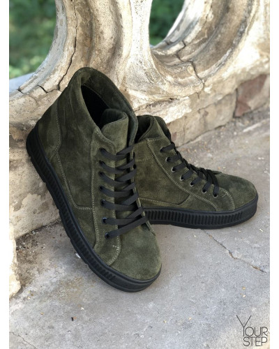 Ботинки из замши цвета хаки 51-3/152