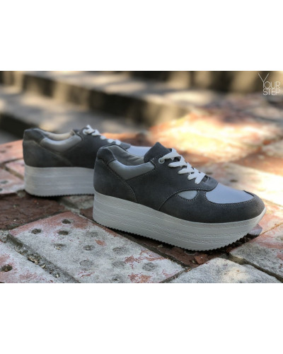 Кросівки з сірої замші Арт. 15-2/21873