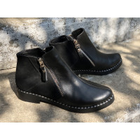 Ботинки из черной кожи и замши 235-2V(64)