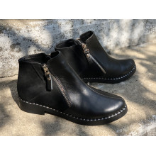 Ботинки из черной кожи и замши 235-2V(64)