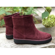 Ботинки из бордовой замши 12-19(Ls6)
