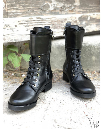 Черевики із чорної шкіри 12-30V