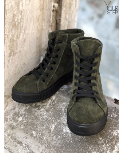 Ботинки из замши цвета хаки 51-3/152