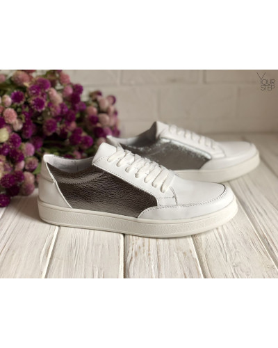 Кеди із білої шкіри Арт. Om-2(Em)