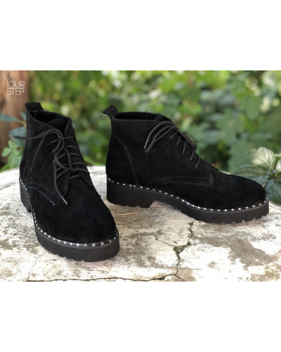 Черевики із чорної замші 12-20/235Ts(2)