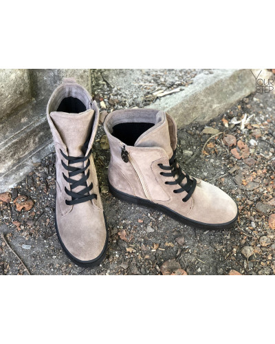 Ботинки из замши цвета капучино 12-6(Ls6)