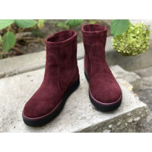 Ботинки из бордовой замши 12-19(Ls6)