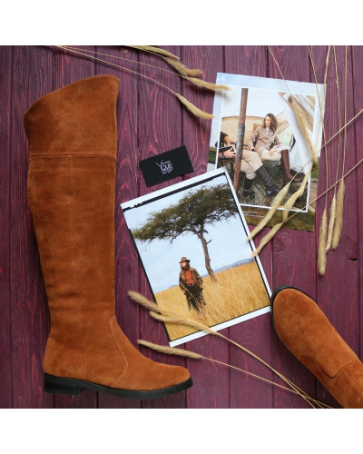 Ботфорти з рудої замші 12-31V