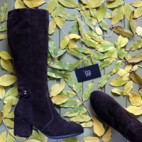 Чоботи із замші на підборах Арт. 605-2Ок-3326(2)