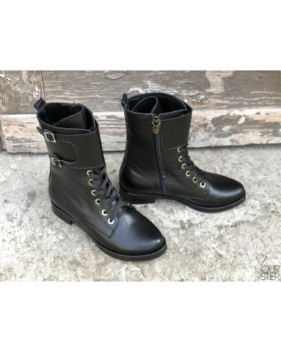 Черевики із чорної шкіри 12-30V