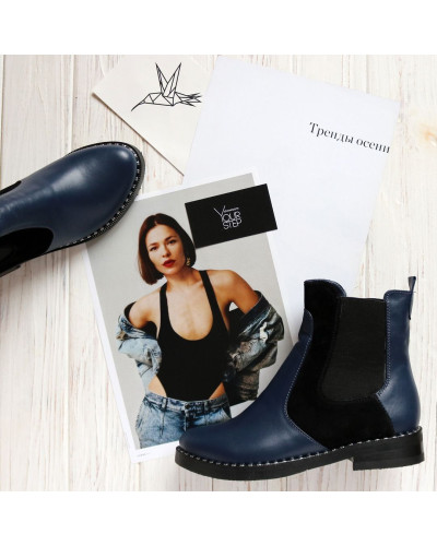 Челсі з натуральної шкіри та замші 12-1V(64)