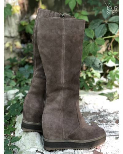 Бежеві чоботи на танкетці Арт. R-4