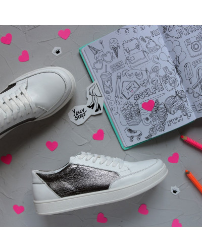 Кеди із білої шкіри Арт. Om-2(Em)