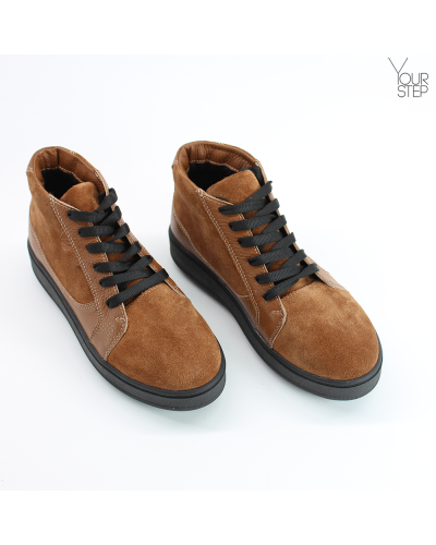 Ботинки из натуральной кожи и замши рыжего цвета 05-11(Ls6) ДОП*