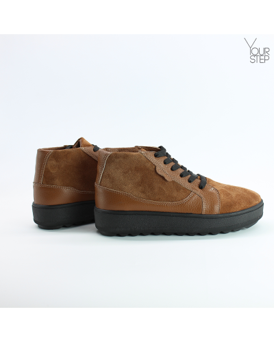 Ботинки из натуральной кожи и замши рыжего цвета 05-11(Ls6) ДОП*