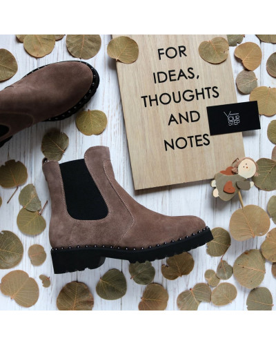 Челсі із замші кольору капучіно 12-1/235Ts(1)