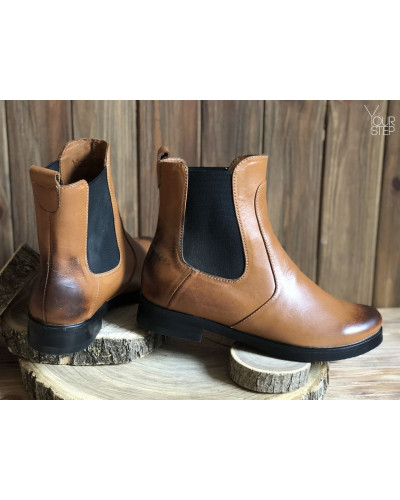 Челсі з натуральної шкіри з ефектом потертості 12-1V.