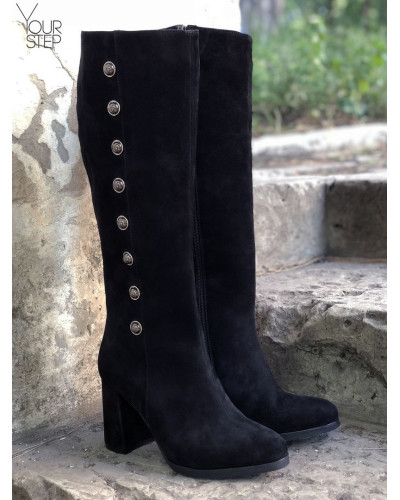 Чоботи із чорного велюру Арт. 52-1Ок-3326(1)