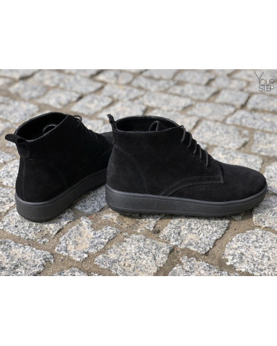 Черевики із чорної замші Арт.12-20(Ls6)