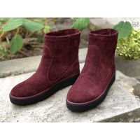 Ботинки из бордовой замши 12-19(Ls6)
