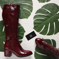 Лакові чоботи під рептилію Арт. 605-2Ок-3326(2)