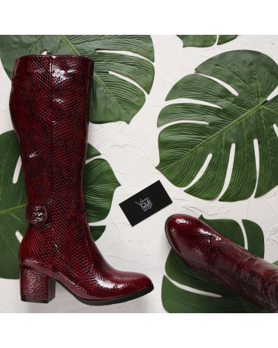 Лакові чоботи під рептилію Арт. 605-2Ок-3326(2)