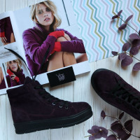 Ботинки из замши цвета баклажан 51-3/152