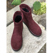Ботинки из бордовой замши 12-19(Ls6)