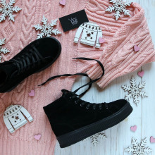 Ботинки из черной замши 51-3/152