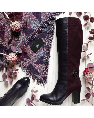 Чоботи зі шкіри та замші Арт. 52-1F-3326(2)