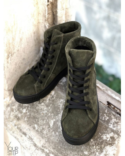Ботинки из замши цвета хаки 51-3/152