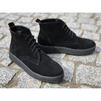 Черевики із чорної замші Арт.12-20(Ls6)