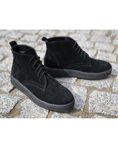 Черевики із чорної замші Арт.12-20(Ls6)