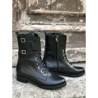 Черевики із чорної шкіри 12-30V