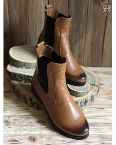 Челсі з натуральної шкіри з ефектом потертості 12-1V.