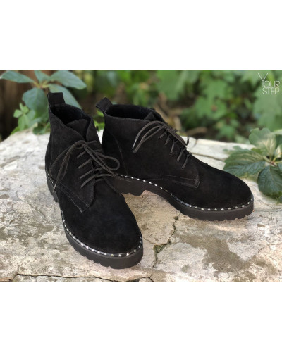 Черевики із чорної замші 12-20/235Ts(2)